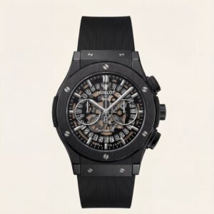 All-Black Skeleton Chronograph Watch - Stealth Edition