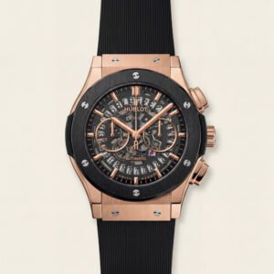 Luxury Skeleton Chronograph Watch - Rose Gold & Black Edition