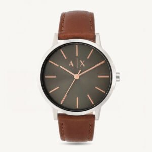 Classic Minimal Brown Dial Leather Strap Watch