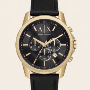 Regal Noir Gold Chronograph Leather Watch