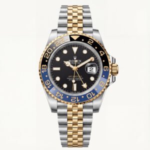 Dual-Tone Steel & Gold GMT Watch - Black Dial Blue Bezel Edition see more