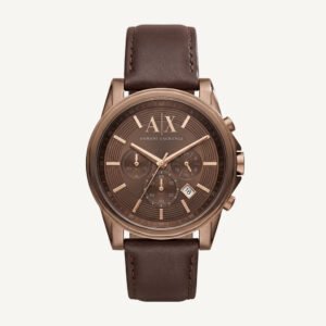 Centrix Mocha Brown Rose-Gold Chronograph Leather Watch