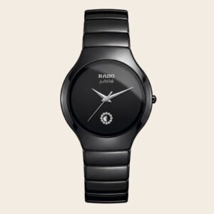 Midnight Black Ceramic Diamond Date Watch - Luxury Minimal Edition