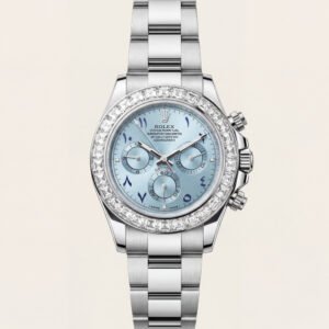 Ice Blue Diamond Bezel Chronograph Steel Watch - Luxury Racing Edition