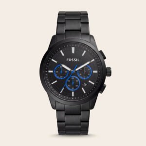 Ryder Stealth Black Blue-Accent Chronograph Watch
