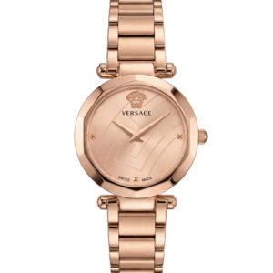 Rose Gold Stainless Steel Case Champagne Dial Luxury Medusa Bracelet Watch – Women