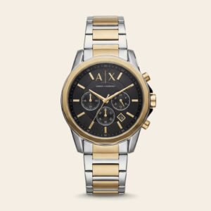 Centrix Onyx Black Silver-Gold Chronograph Watch