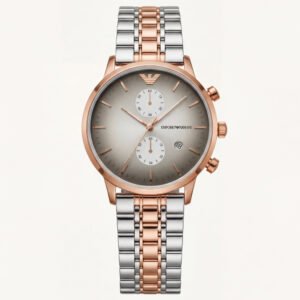 Two-Tone Rose Gold Chronograph Luxury Men's Watch with Champagne Dial