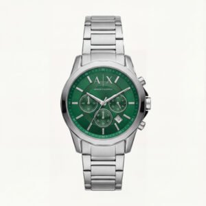 Centrix Emerald Green Silver Chronograph Watch