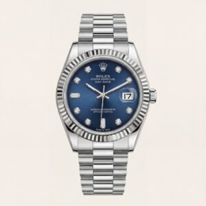 Centrix Midnight Blue Diamond Day-Date Automatic Silver Watch