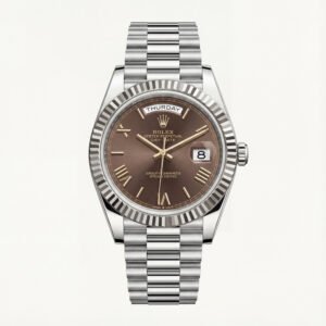 Centrix Chocolate Brown Day-Date Automatic Silver Watch
