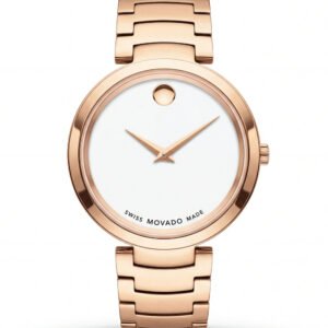 Rose Gold Minimalist White Dial Luxury Bracelet Watch - Women
