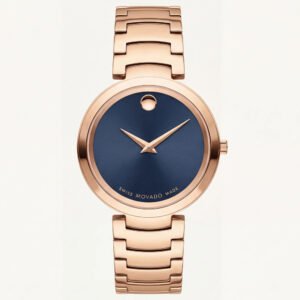 Rose Gold Minimalist Blue Sunray Dial Luxury Bracelet Watch - Women