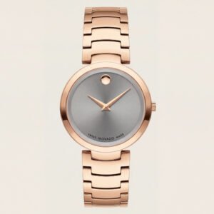 Rose Gold Minimalist Dot Dial Luxury Bracelet Watch - Women