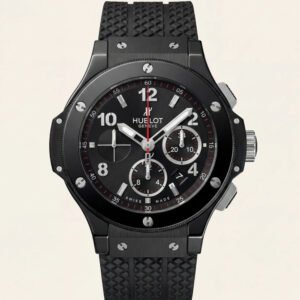 Stealth Black Chronograph Rubber Strap Men's Watch