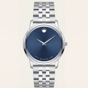 Deep Blue Minimalist Silver Men's Watch