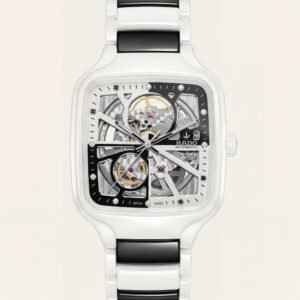 Ivory White Square Skeleton Automatic Men's Watch