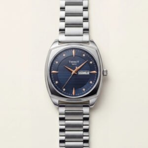 Navy Blue Diamond Index Day-Date Men's Watch