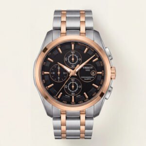 Luxury Black Dial Two-Tone Chronograph Watch for Men