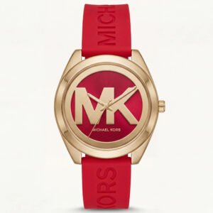 Bold Red Logo Watch - Gold Statement Edition