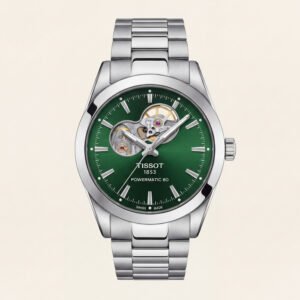 Emerald Green Open-Heart Automatic Steel Watch